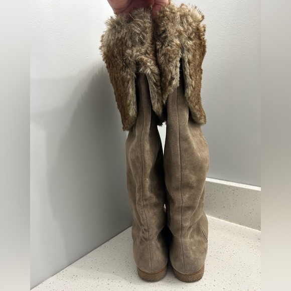 Sam Edelman Orlando Knee High Faux Fur Trimmed Suede Leather Boots. Size 8.5 - Picture 5 of 12
